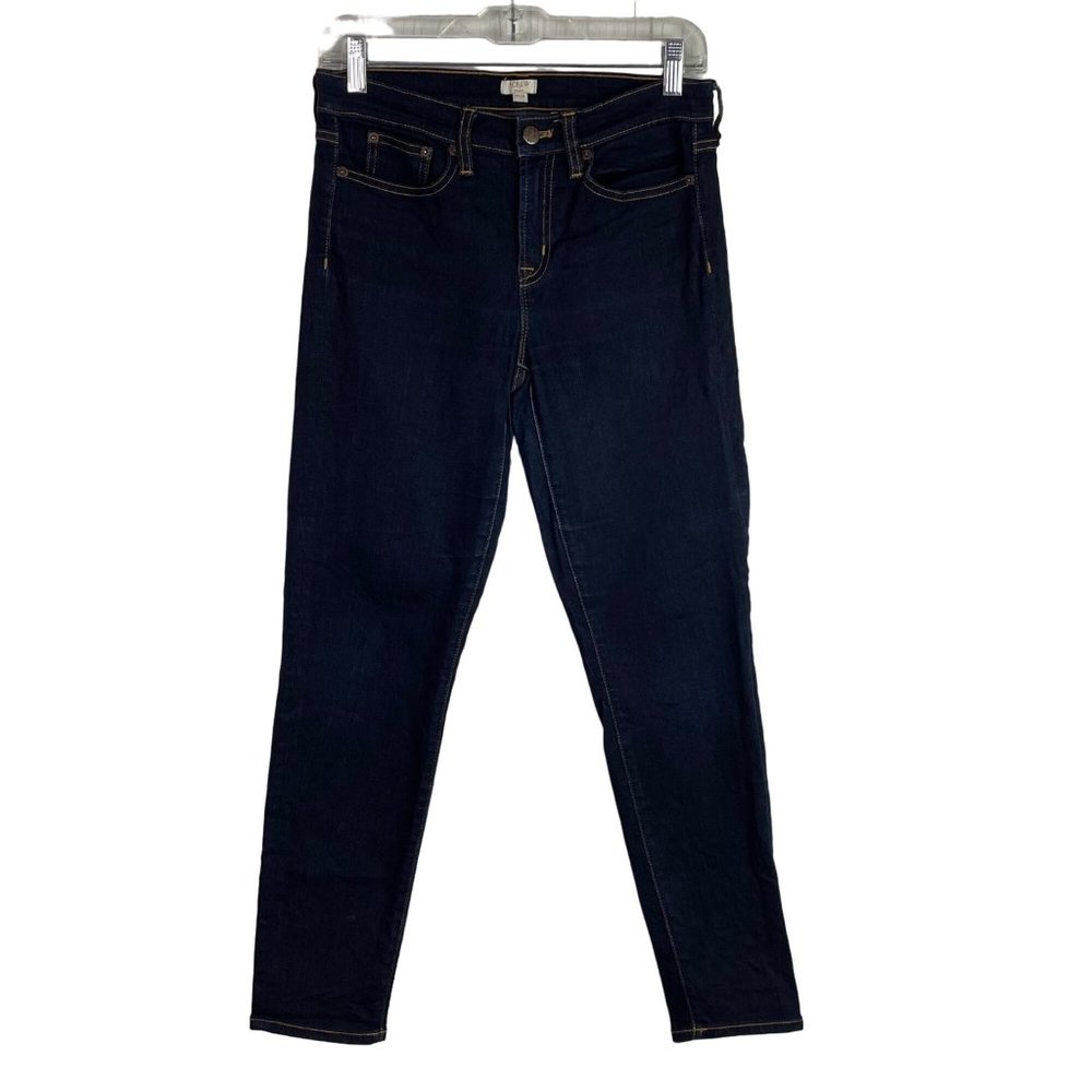J Crew Jeans Womens 27/28 Stretch‎ Dark Indigo Blue Wash Denim Skinny Casual